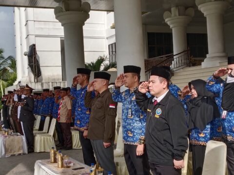 Jajaran Lapas Kelas IIB Tanjung Balai ikuti acara Peringatan Hari Sumpah Pemuda ke-97 Tahun 2025 yang digelar di halaman Kantor Walikota Tanjungbalai. Foto: Dok. Istimewa.
