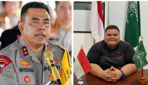 Chotibul Umam Sirait Ketua Umum GMPI Sumut,Chotibul Umam Sirait (Sebelah Kiri) mendukung dan mengapresiasi Segala Bentuk Kinerja Kapolda Sumatera Utara Irjenpol Whisnu Hermawan Februanto, SIK, MH. Foto: Istimewa.