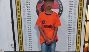 Seorang remaja berinisial FY (15) diamankan saat petugas tengah membubarkan aksi balap liar di Simpang Kampung Batu Silangit. Foto: Dok. Istimewa.